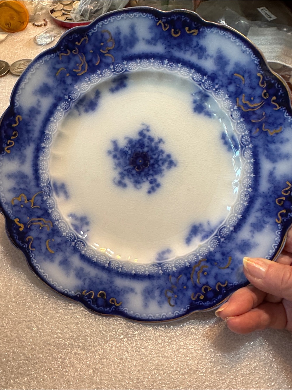 Antique Alfred Meakin Kelvin Flow Blue 9” Dinner Plate